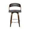 Artiss Set of 2 Walnut Wooden PU Leather Bar Stools - Grey and Walnut Deals499