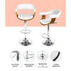 Artiss Set of 2 Wooden PU Leather Bar Stool - White and Chrome Deals499