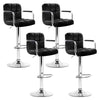 Artiss Set of 4 Bar Stools Gas lift Swivel Armrests - Steel and Black Deals499