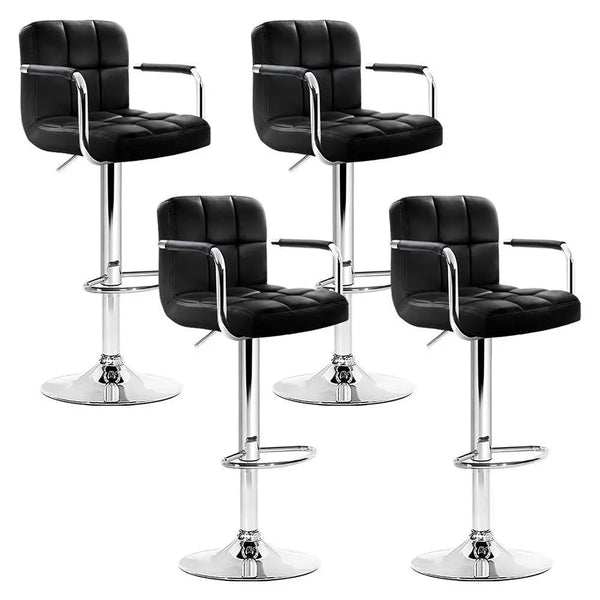 Artiss Set of 4 Bar Stools Gas lift Swivel Armrests - Steel and Black Deals499