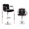 Artiss Set of 4 Bar Stools Gas lift Swivel Armrests - Steel and Black Deals499
