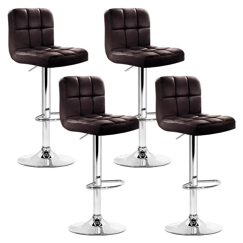 Artiss Set of 4 Bar Stools Gas lift Swivel - Steel and Chocolate Deals499