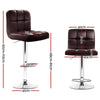 Artiss Set of 4 Bar Stools Gas lift Swivel - Steel and Chocolate Deals499