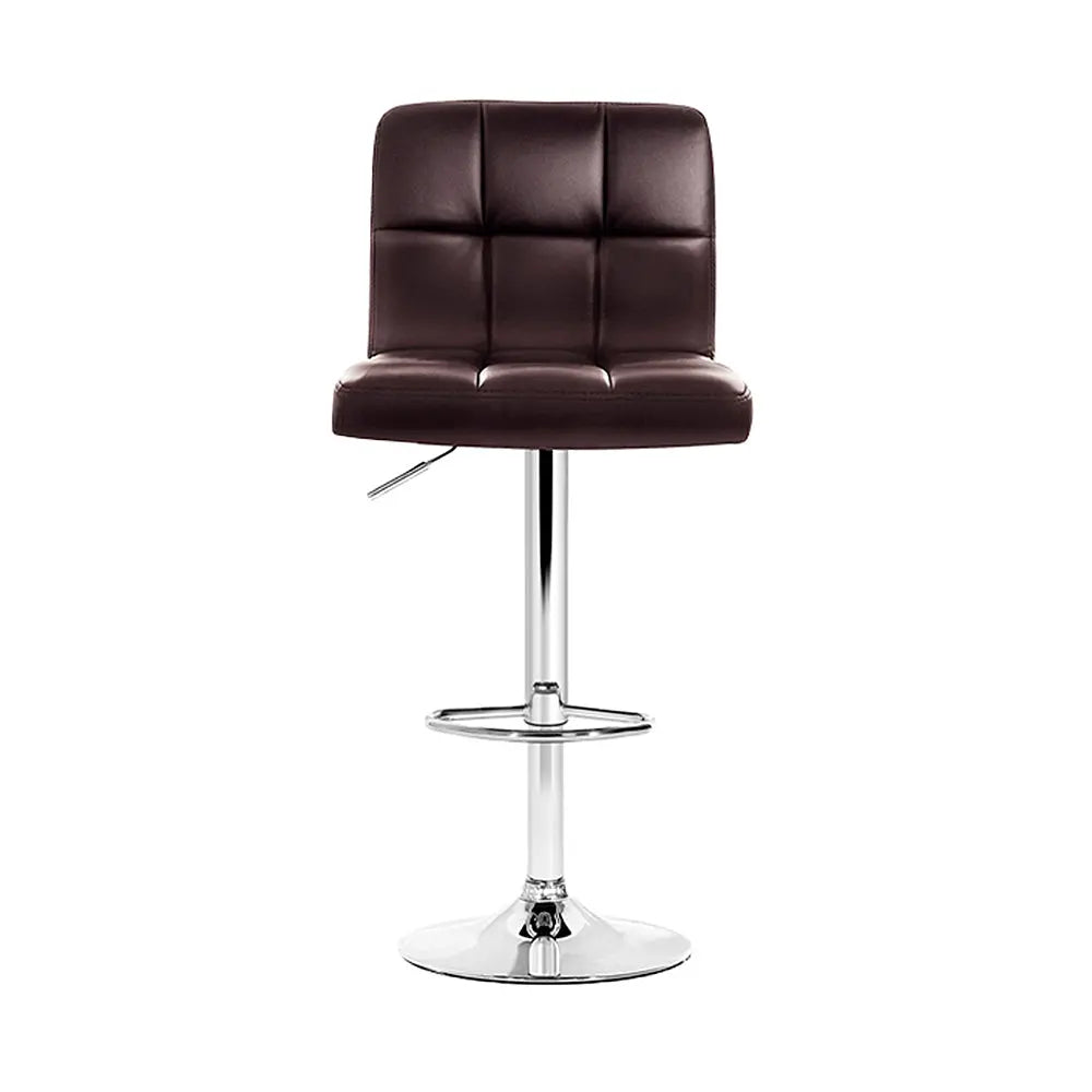 Artiss Set of 4 Bar Stools Gas lift Swivel - Steel and Chocolate Deals499