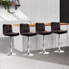 Artiss Set of 4 Bar Stools Gas lift Swivel - Steel and Chocolate Deals499