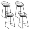 Artiss Set of 4 Bar Stools Steel Fabric - Grey and Black Deals499