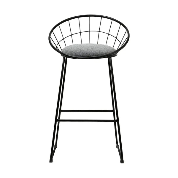 Artiss Set of 4 Bar Stools Steel Fabric - Grey and Black Deals499