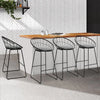 Artiss Set of 4 Bar Stools Steel Fabric - Grey and Black Deals499