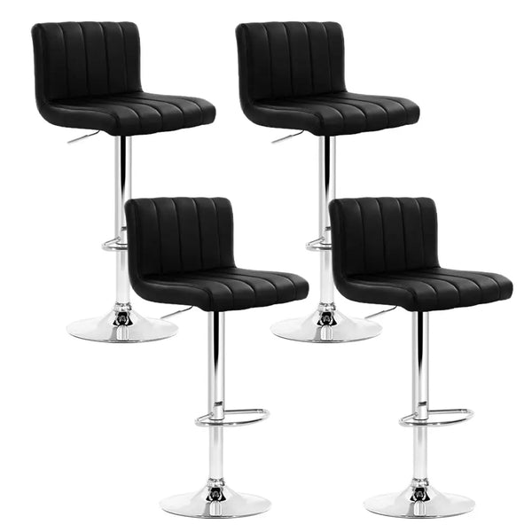 Artiss Set of 4 Line Style PU Leather Bar Stools - Black Deals499