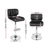 Artiss Set of 4 PU Leather Gas Lift Bar Stools - Black and Chrome Deals499