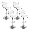 Artiss Set of 4 PU Leather Patterned Bar Stools - White and Chrome Deals499