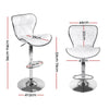 Artiss Set of 4 PU Leather Patterned Bar Stools - White and Chrome Deals499