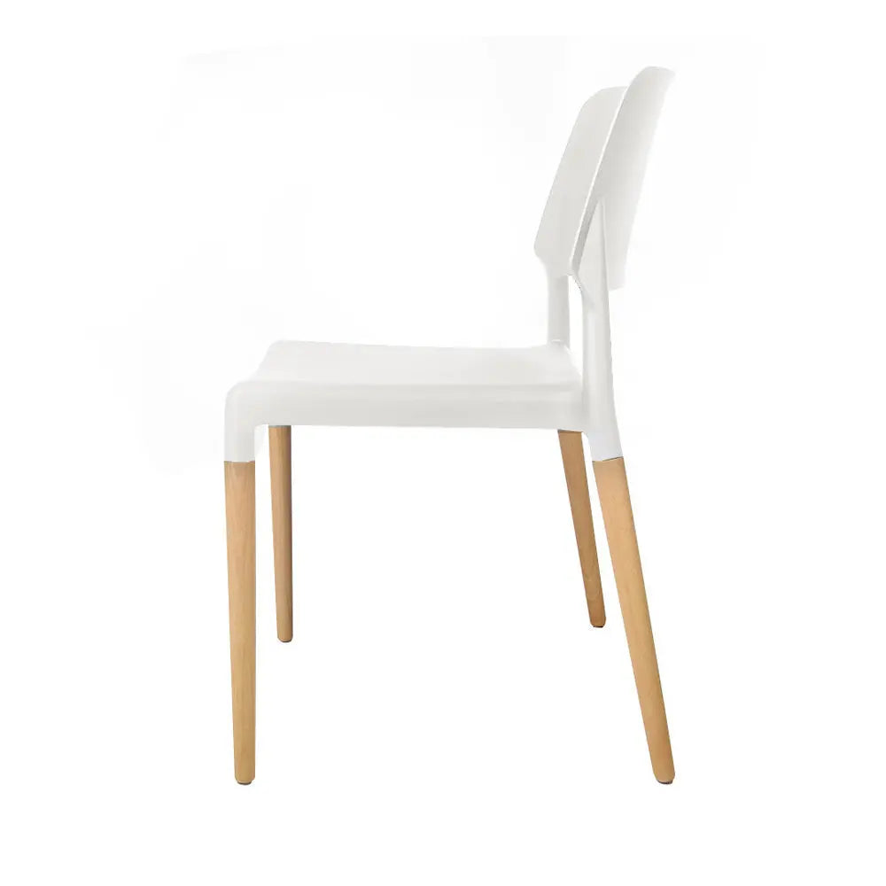 Artiss Set of 4 Wooden Stackable Dining Chairs - White Deals499