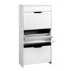 Artiss Shoe Cabinet 3 Tier Shoes Storage Drawer High Gloss White Rack Shelf Deals499