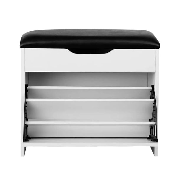 Artiss Shoe Cabinet Bench Shoes Organiser Storage Rack Cupboard White 15 Pairs Deals499