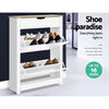 Artiss Shoe Cabinet Rack Storage Organiser Cupboard Shelf Drawer 16 Pairs White Deals499