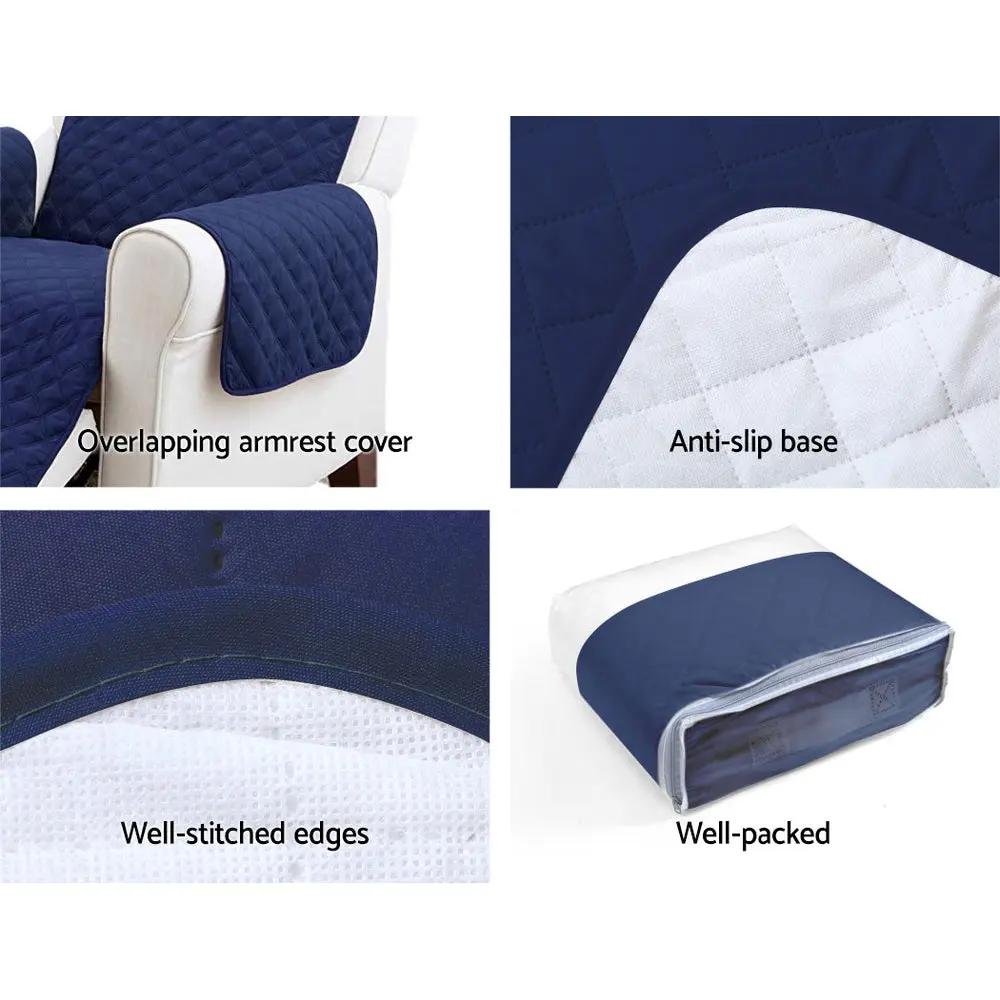 Artiss Sofa Cover Quilted Couch Covers Lounge Protector Slipcovers 3 Seater Navy Deals499