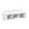 Artiss TV Cabinet Entertainment Unit Stand RGB LED Gloss Furniture 130cm White Deals499