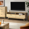 Artiss TV Cabinet Entertainment Unit TV Stand Wooden Rattan Storage Drawer 140CM Deals499