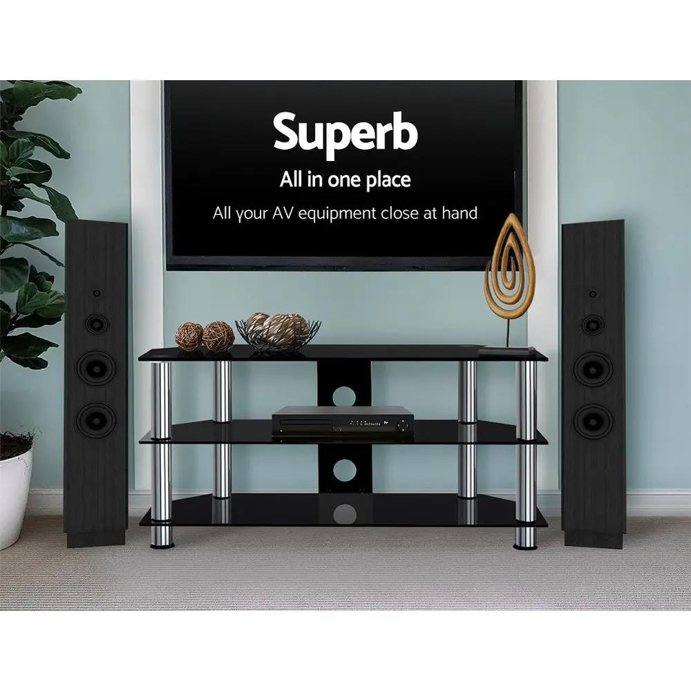Artiss TV Stand Entertainment Unit Media Cabinet Temptered Glass 3 Tiers Deals499