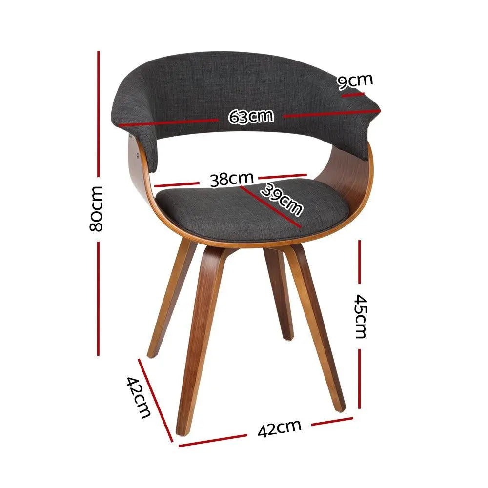 Artiss Timber Wood and Fabric Dining Chair - Charcoal Deals499