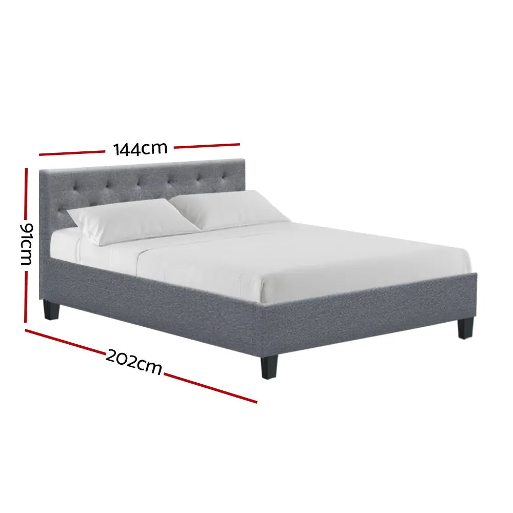 Artiss Vanke Bed Frame Fabric- Grey Double Deals499