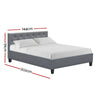Artiss Vanke Bed Frame Fabric- Grey Double Deals499