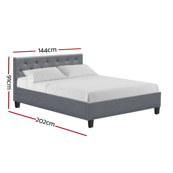 Artiss Vanke Bed Frame Fabric- Grey Double Deals499