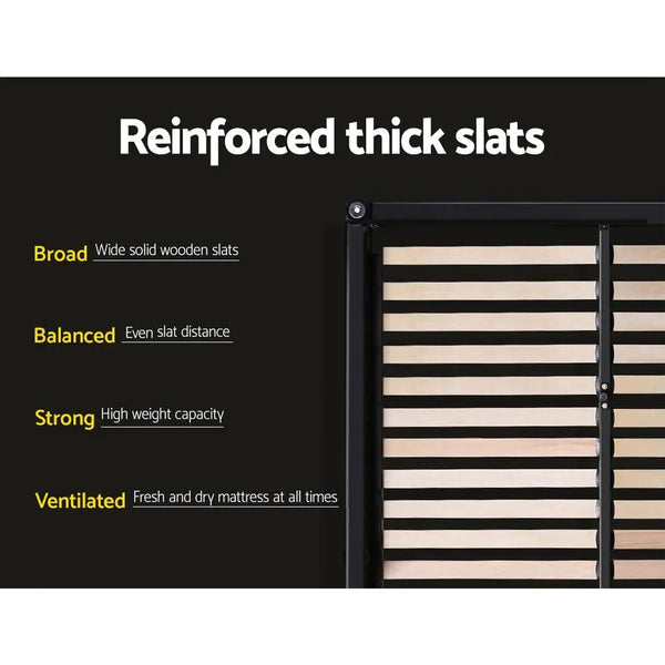 Artiss Vanke Bed Frame Fabric- Grey Double Deals499