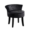 Artiss Velvet Vanity Stool Backrest Stools Dressing Table Chair Makeup Bedroom Black Deals499