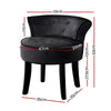 Artiss Velvet Vanity Stool Backrest Stools Dressing Table Chair Makeup Bedroom Black Deals499
