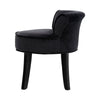 Artiss Velvet Vanity Stool Backrest Stools Dressing Table Chair Makeup Bedroom Black Deals499