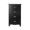 Artiss Vintage Bedside Table Chest 4 Drawers Storage Cabinet Nightstand Black Deals499