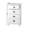 Artiss Vintage Bedside Table Chest 4 Drawers Storage Cabinet Nightstand White Deals499