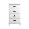 Artiss Vintage Bedside Table Chest 4 Drawers Storage Cabinet Nightstand White Deals499