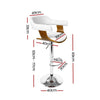 Artiss Wooden PU Leather Bar Stool - White and Chrome Deals499