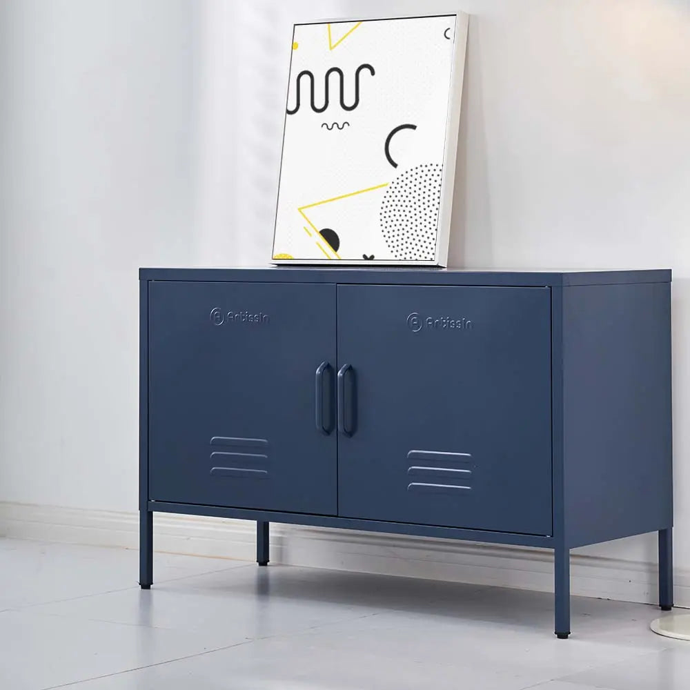 ArtissIn Base Metal Locker Storage Shelf Organizer Cabinet Buffet Sideboard Blue Deals499