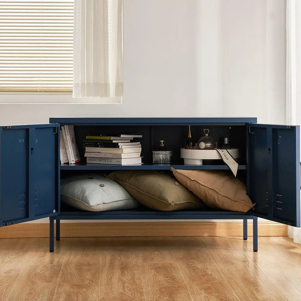 ArtissIn Base Metal Locker Storage Shelf Organizer Cabinet Buffet Sideboard Blue Deals499