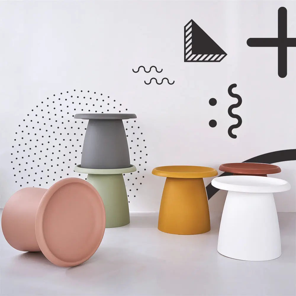 ArtissIn Coffee Table Mushroom Nordic Round Small Side Table 50CM Pink Deals499