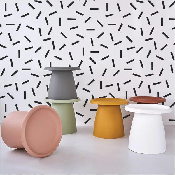 ArtissIn Coffee Table Mushroom Nordic Round Small Side Table 50CM Yellow Deals499