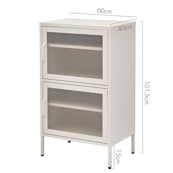 ArtissIn Double Mesh Door Storage Cabinet Organizer Bedroom White Deals499