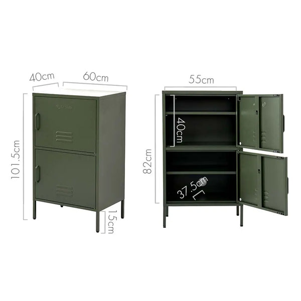 ArtissIn Double Storage Cabinet Shelf Organizer Bedroom Green Deals499