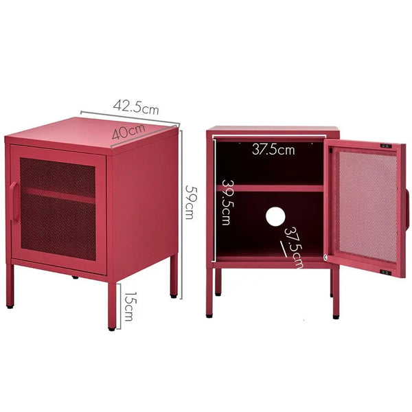 ArtissIn Mini Mesh Door Storage Cabinet Organizer Bedside Table Pink Deals499