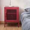 ArtissIn Mini Mesh Door Storage Cabinet Organizer Bedside Table Pink Deals499