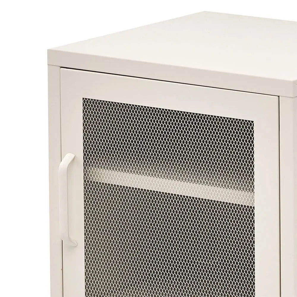ArtissIn Mini Mesh Door Storage Cabinet Organizer Bedside Table White Deals499