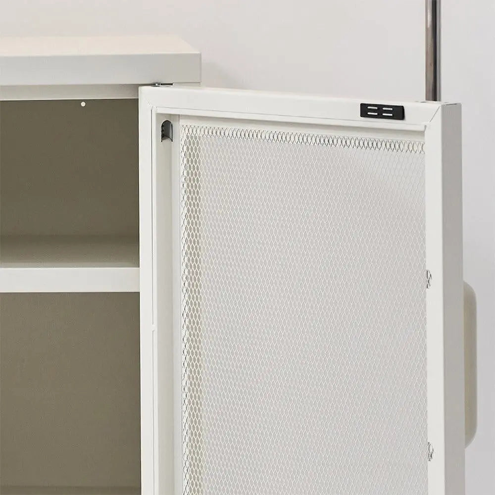 ArtissIn Mini Mesh Door Storage Cabinet Organizer Bedside Table White Deals499