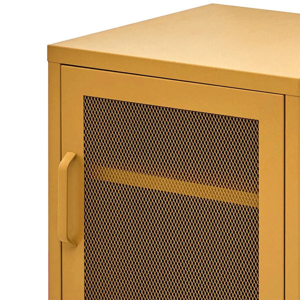 ArtissIn Mini Mesh Door Storage Cabinet Organizer Bedside Table Yellow Deals499