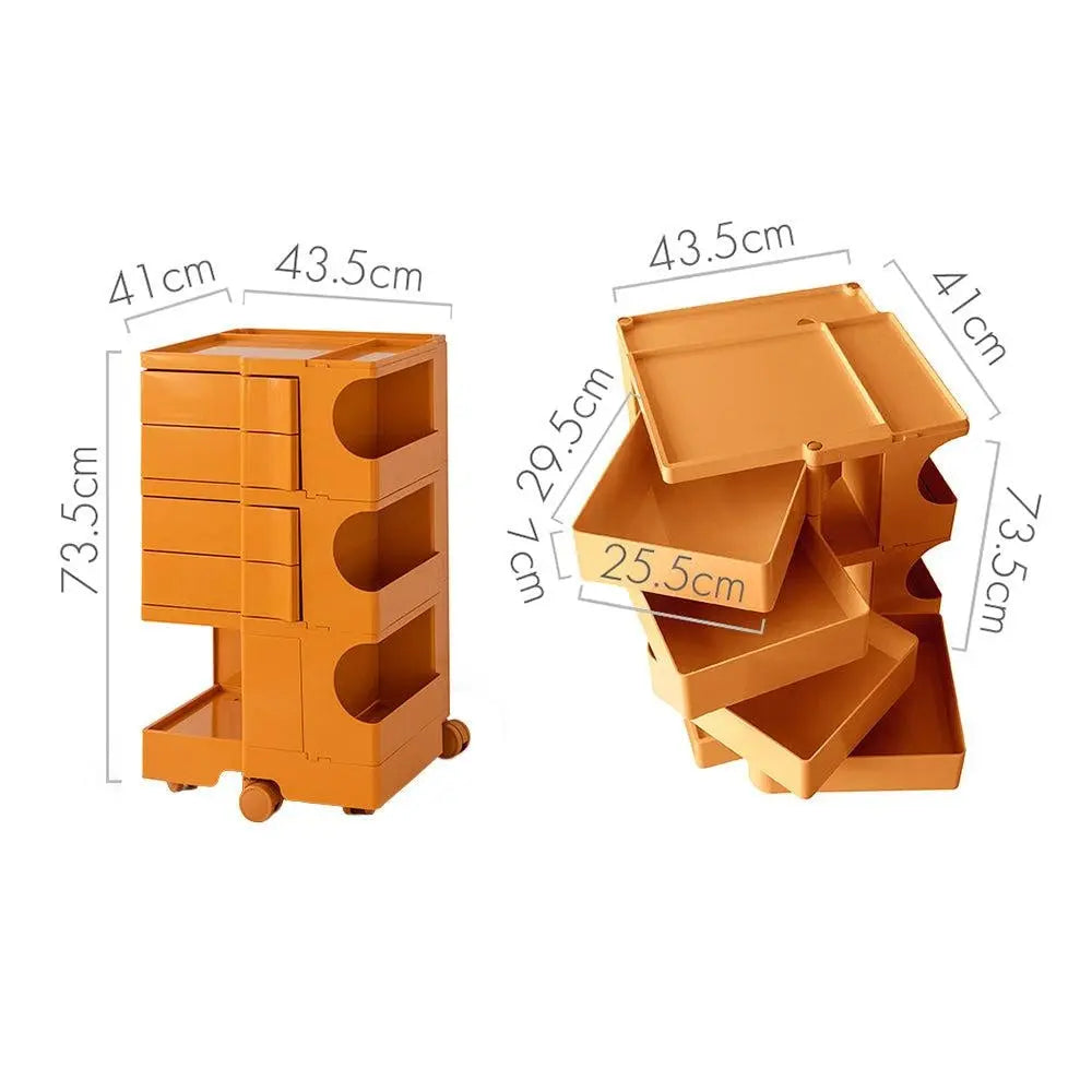 ArtissIn Replica Boby Trolley Bedside Table Storage Shelf Mobile 5 Tier Orange Deals499