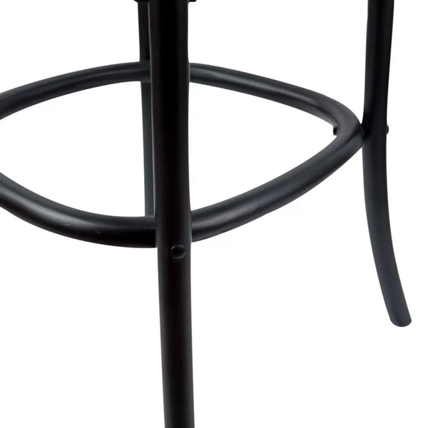 Aster 4pc Crossback Bar Stools Dining Chair Solid Birch Timber Rattan Seat Black Deals499