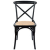 Aster Crossback Dining Chair Set of 8 Solid Birch Timber Wood Ratan Seat - Black Deals499